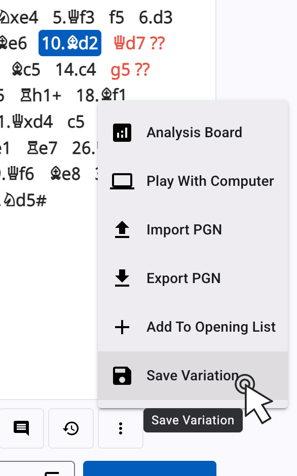 Click Save variation